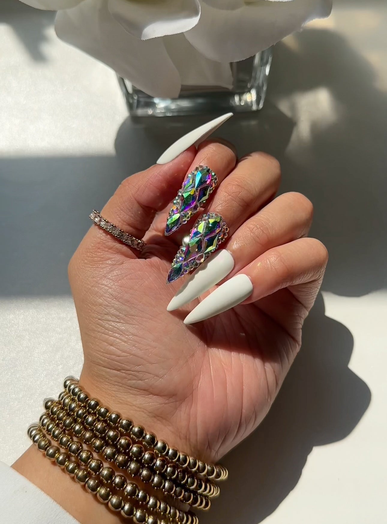 Matte White Luxury press on nails