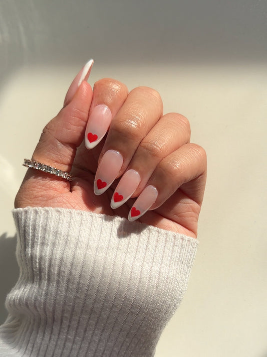 Heart French Tip Press on Nail's  ❤️