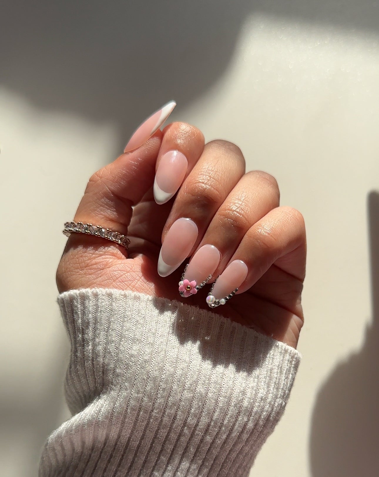 Floral French Tip Press on Nails