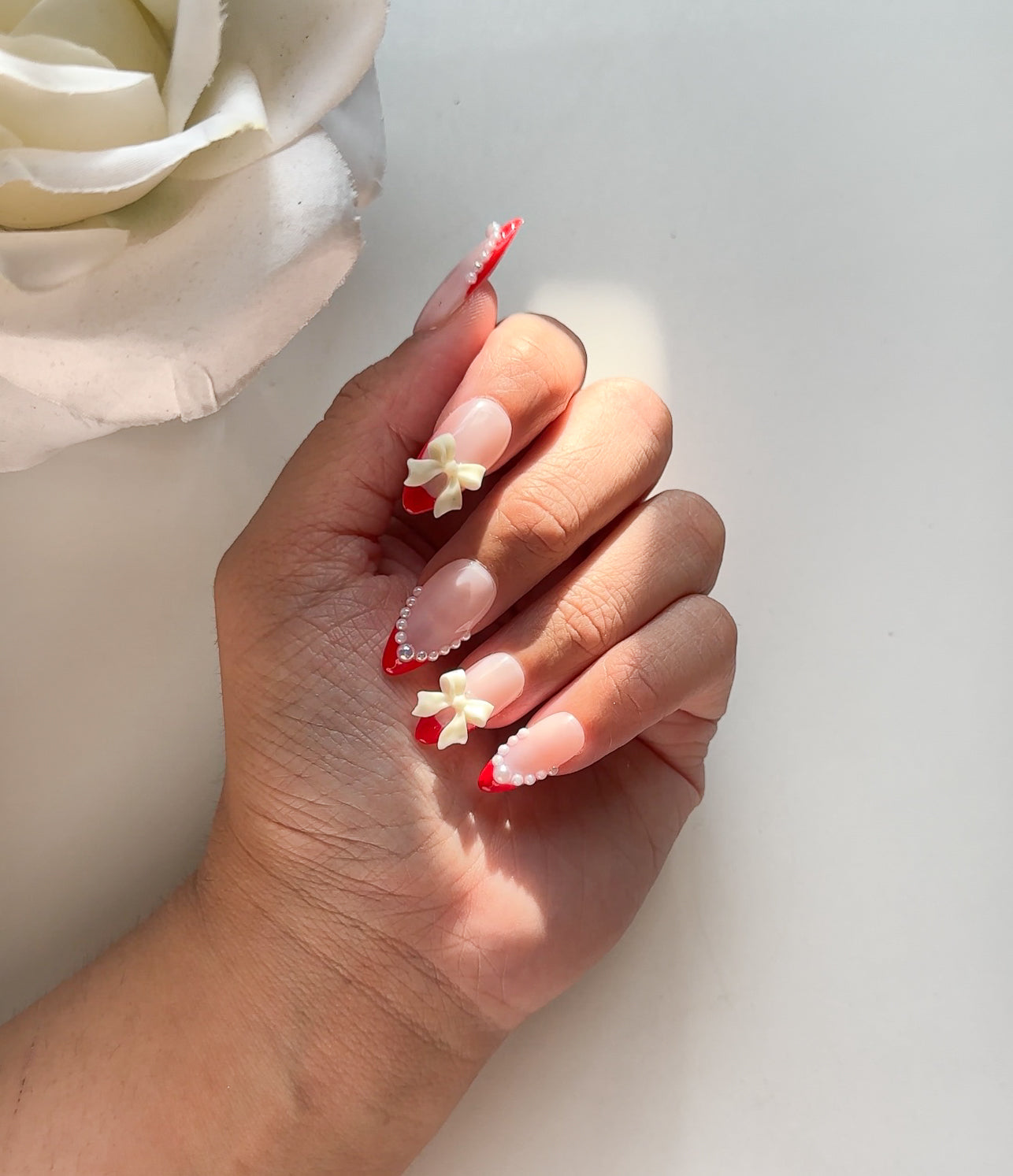 Red tip Luxury Press-on nails