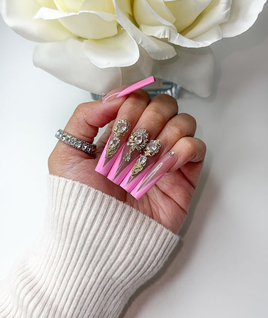"Bubble gum" Luxury press on Nails