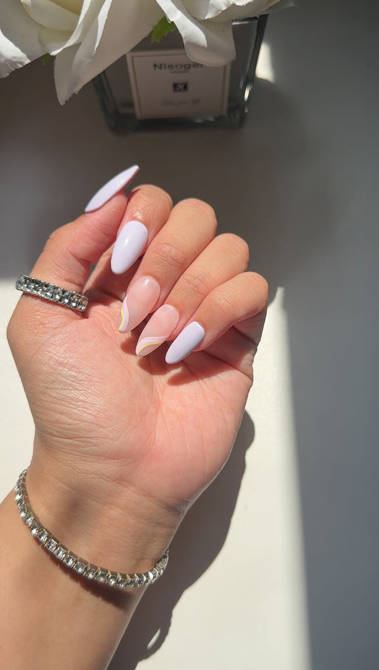 Lavender Swirl press on nails