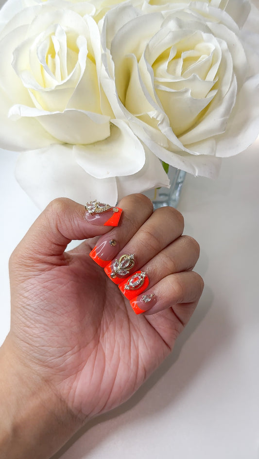 "Naranja" Luxury Press on nails