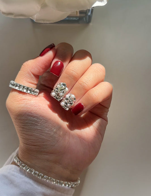 Burgundy Luxury Press on Nails