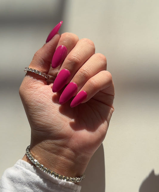 Magenta Press on Nails
